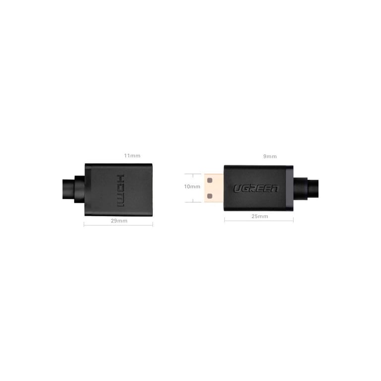 Перехідник Mini HDMI M to HDMI F 0.22m black Ugreen (20137) - фото 7