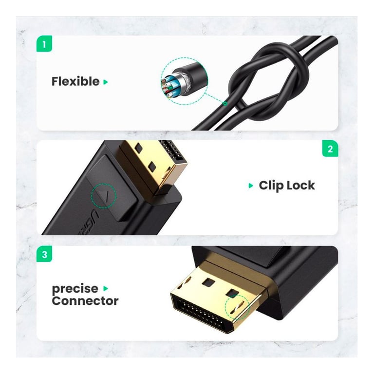 Перехідник Display Port M to HDMI F 4K30Hz black Ugreen (40363) - фото 4