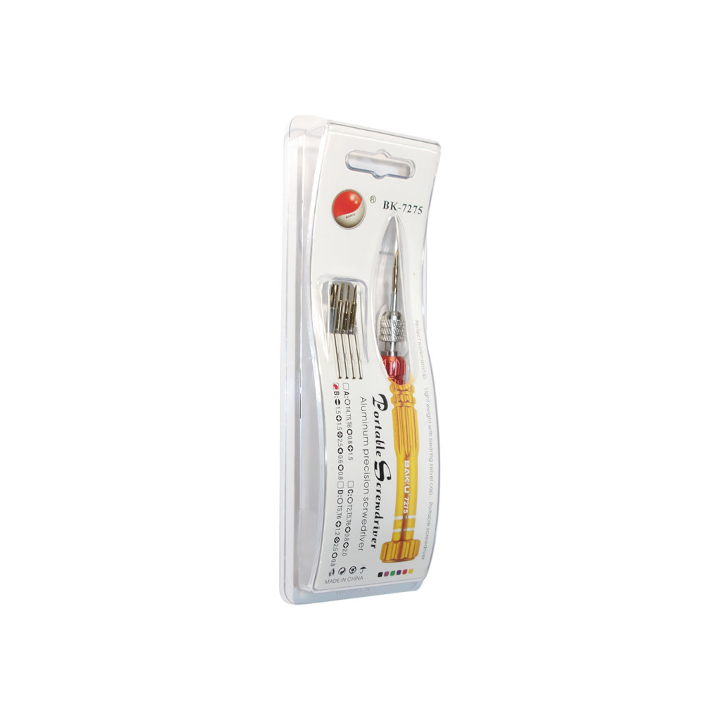 Викрутка Bakku BK-7275 T4,T5,T6,зведа 0.8,крест 1.5, Blister (BK-7275)