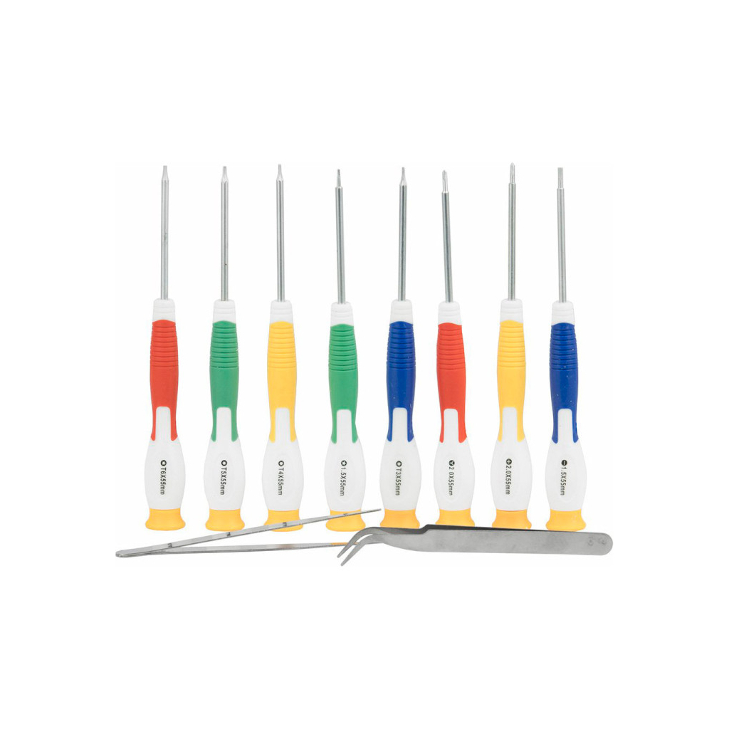 Набір інструментів Bakku BK-8800 8 отверток, пинцет изогнутый и прямой, Blister-box (BK-8800) - фото 1