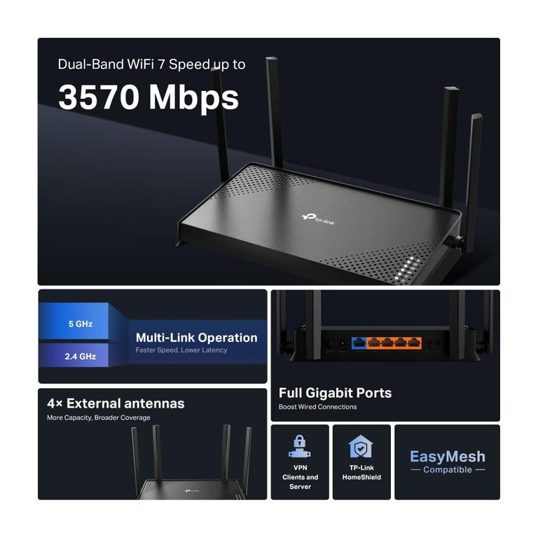 Маршрутизатор TP-Link Archer BE220 (ARCHER-BE220) - фото 5