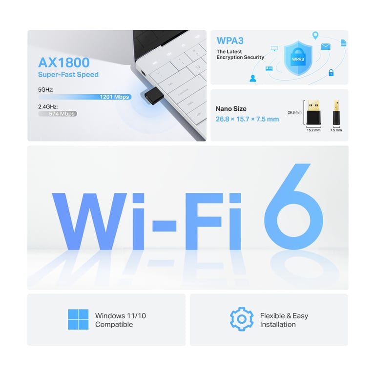 Мережева карта Wi-Fi TP-Link Archer TX20U Nano (ARCHER-TX20U-NANO) - фото 3