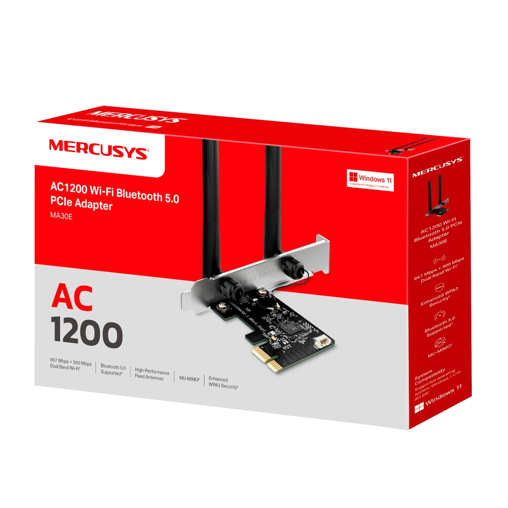 Мережева карта Wi-Fi Mercusys MA30E - фото 2 Мережева карта Wi-Fi Mercusys MA30E - фото 2