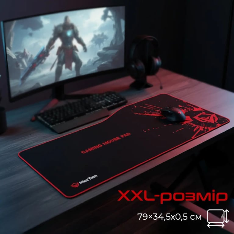 Килимок для мишки Meetion P100 Black/Red (MT-P100) - фото 6