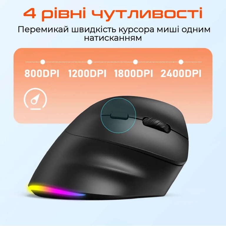 Мишка Meetion BTM010R RGB Bluetooth/Wireless Black (MT-BTM010R-A) - фото 6