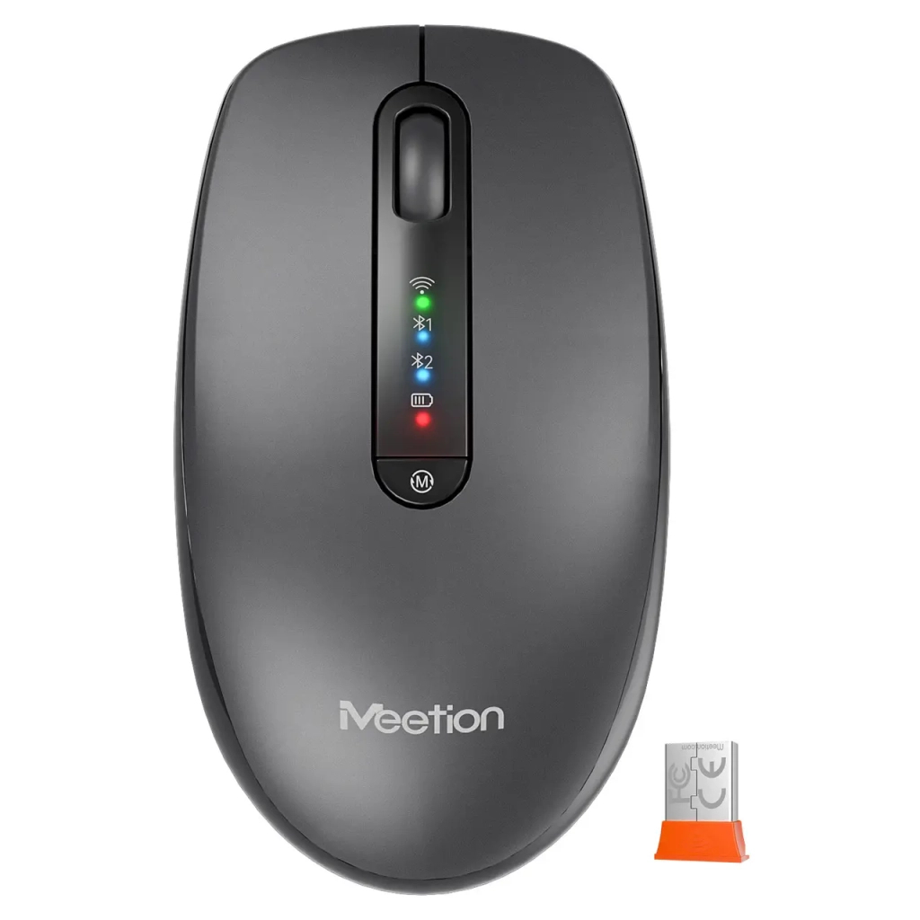 Мишка Meetion BTM100R Wireless/Bluetooth Black (MT-BTM100R-A) - фото 1