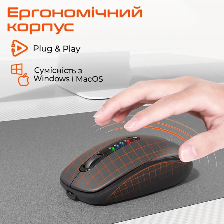 Мишка Meetion BTM100R Wireless/Bluetooth Black (MT-BTM100R-A) - фото 6