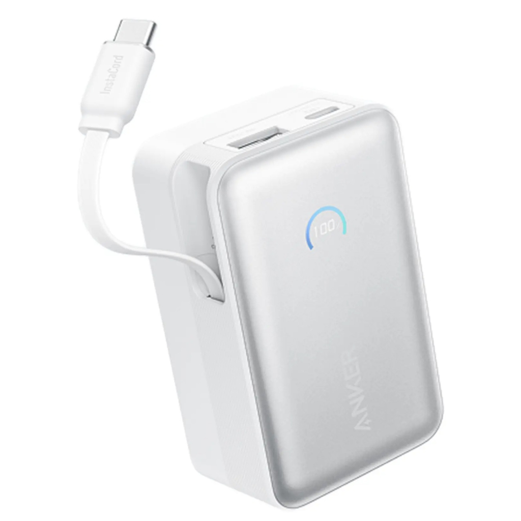 Батарея універсальна Anker 10000mAh Nano 45W, Built-In USB-C Cable, White (A1638H21) - фото 2 Батарея універсальна Anker 10000mAh Nano 45W, Built-In USB-C Cable, White (A1638H21) - фото 2