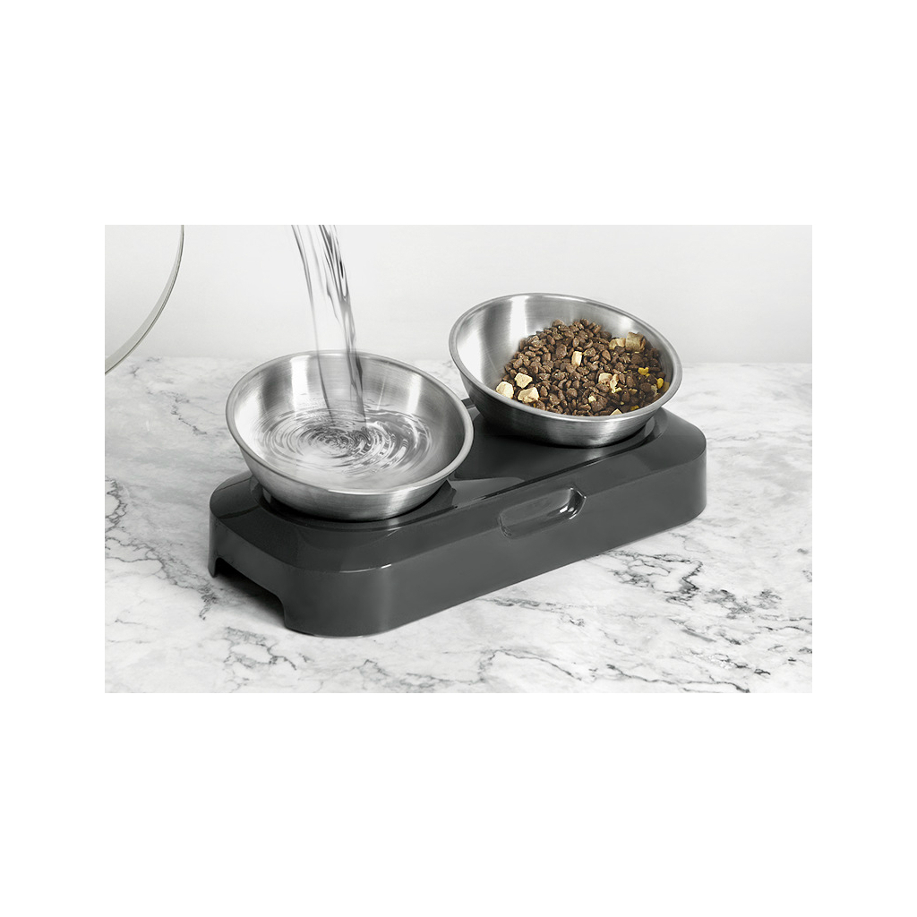 Посуд для котів Lapka Годівниця подвійна з металевими мисками (LPK-27) - фото 11 Посуд для котів Lapka Годівниця подвійна з металевими мисками (LPK-27) - фото 11