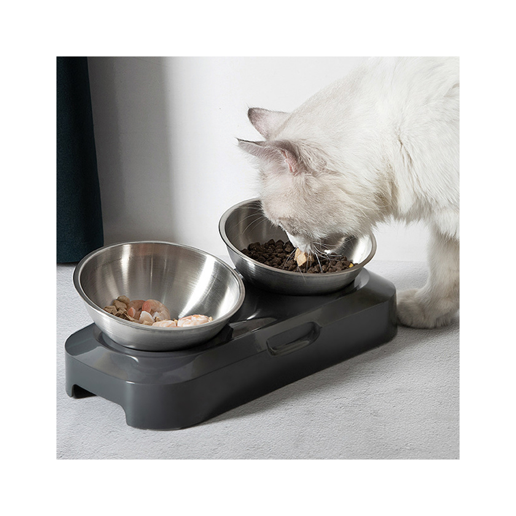 Посуд для котів Lapka Годівниця подвійна з металевими мисками (LPK-27) - фото 8 Посуд для котів Lapka Годівниця подвійна з металевими мисками (LPK-27) - фото 8
