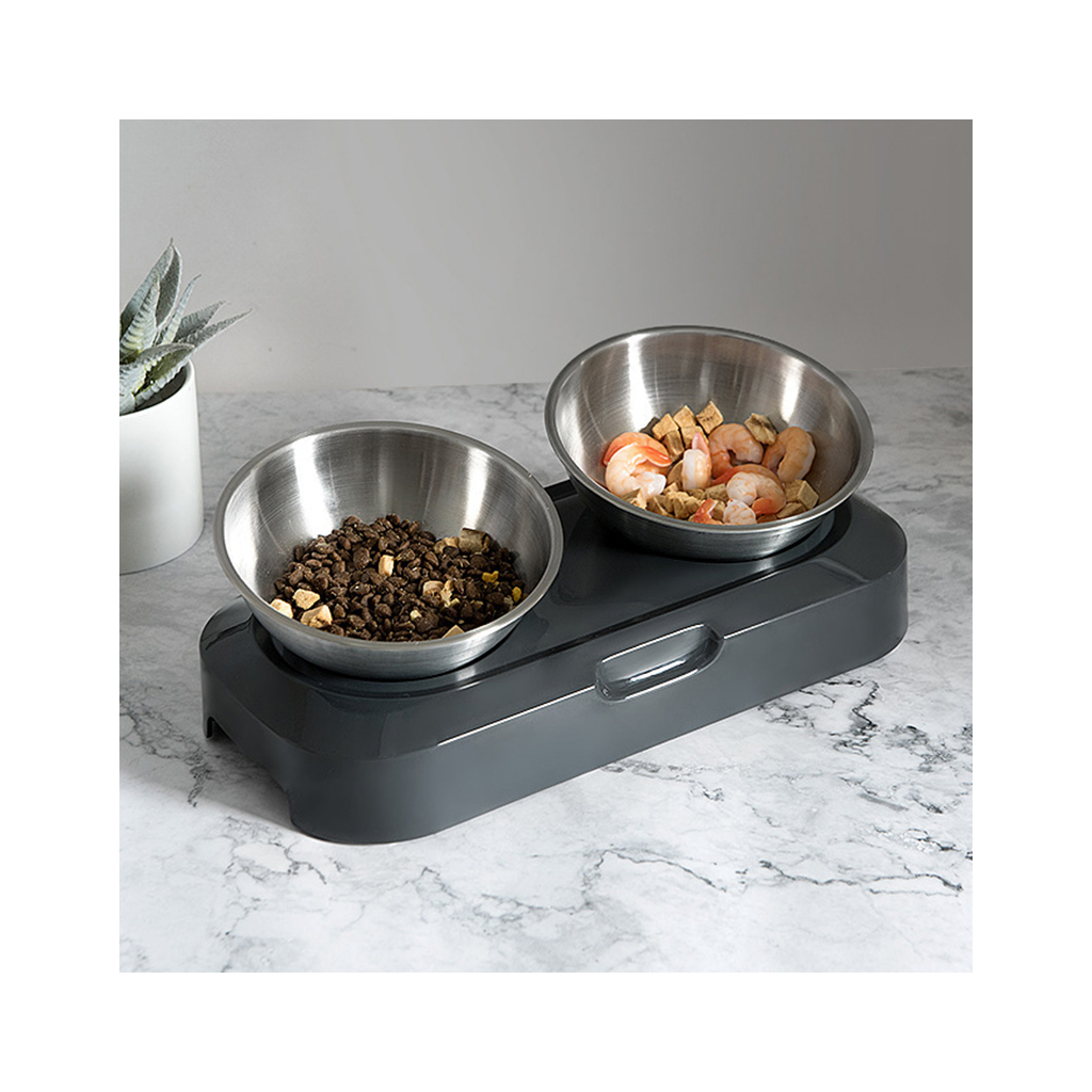 Посуд для котів Lapka Годівниця подвійна з металевими мисками (LPK-27) - фото 9 Посуд для котів Lapka Годівниця подвійна з металевими мисками (LPK-27) - фото 9