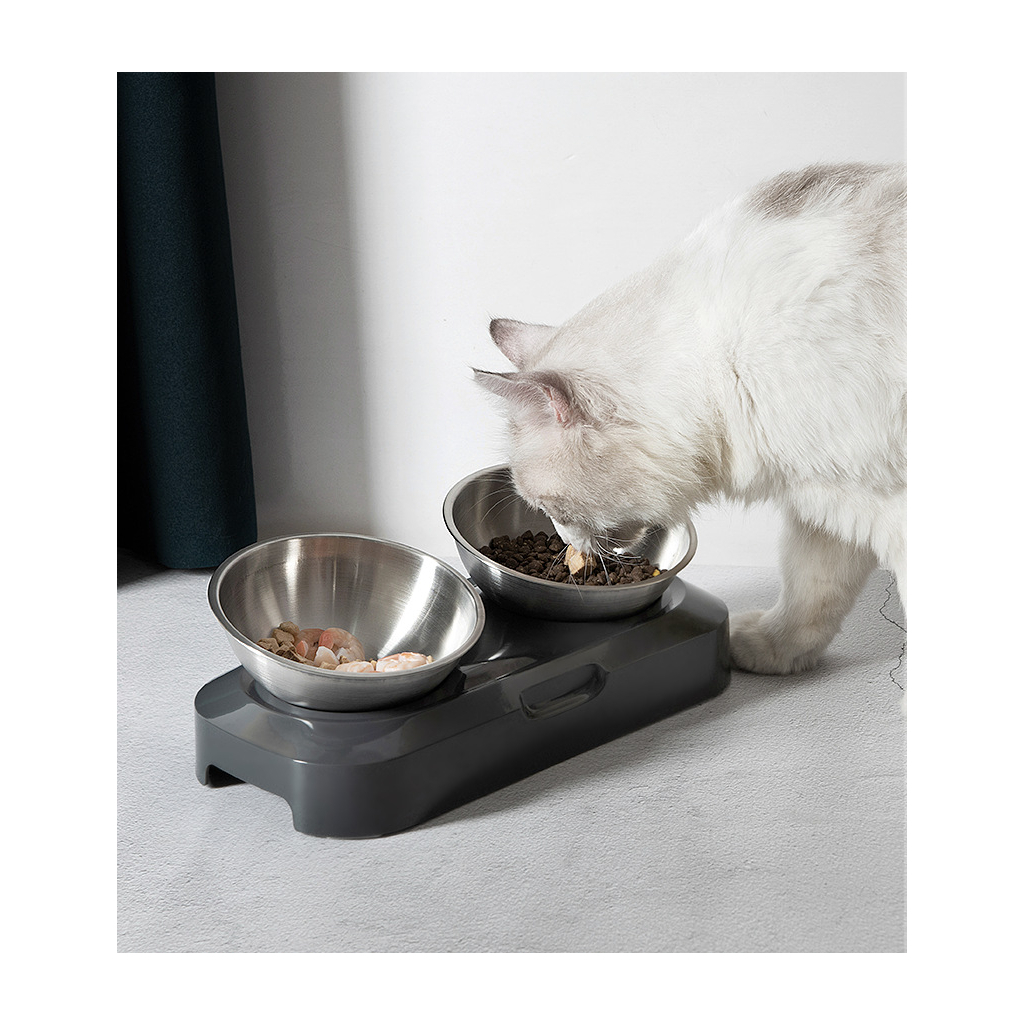 Посуд для котів Lapka Годівниця подвійна з металевими мисками (LPK-27) - фото 10 Посуд для котів Lapka Годівниця подвійна з металевими мисками (LPK-27) - фото 10