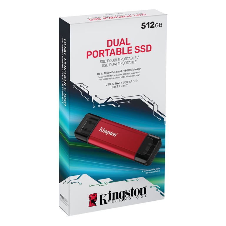 Накопичувач SSD USB Type-C 512GB Dual Portable Kingston (SPSD/512GB) - фото 4