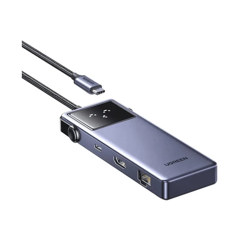 Концентратор Ugreen USB-C 7-in-1 3xUSB + 1xUSB-C + HDMI + RJ45 + PD 100W CM888 gray (45155) - фото 2