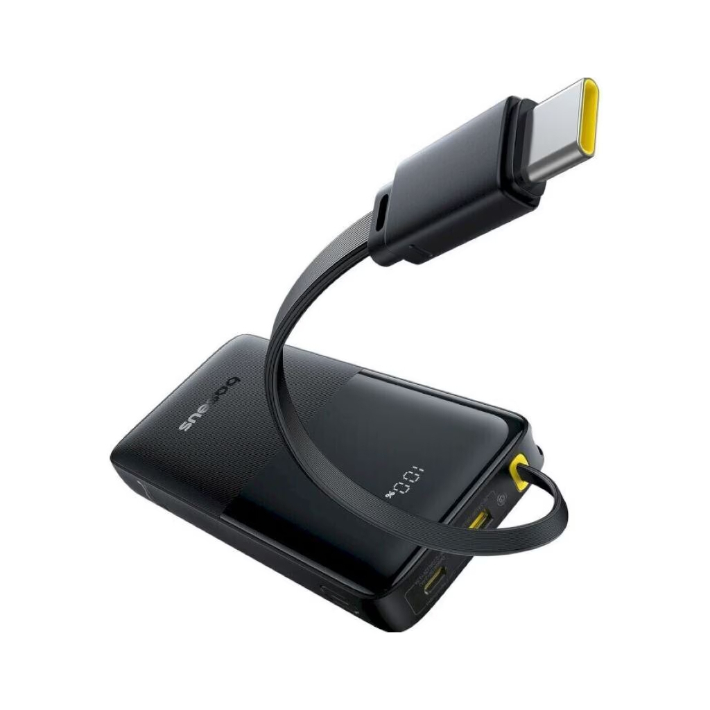 Батарея універсальна Baseus Bipow 2 Digital Display 10000mAh 20W with Built-in USB-C Cable Black (P10077101113-00) - фото 2 Батарея універсальна Baseus Bipow 2 Digital Display 10000mAh 20W with Built-in USB-C Cable Black (P10077101113-00) - фото 2