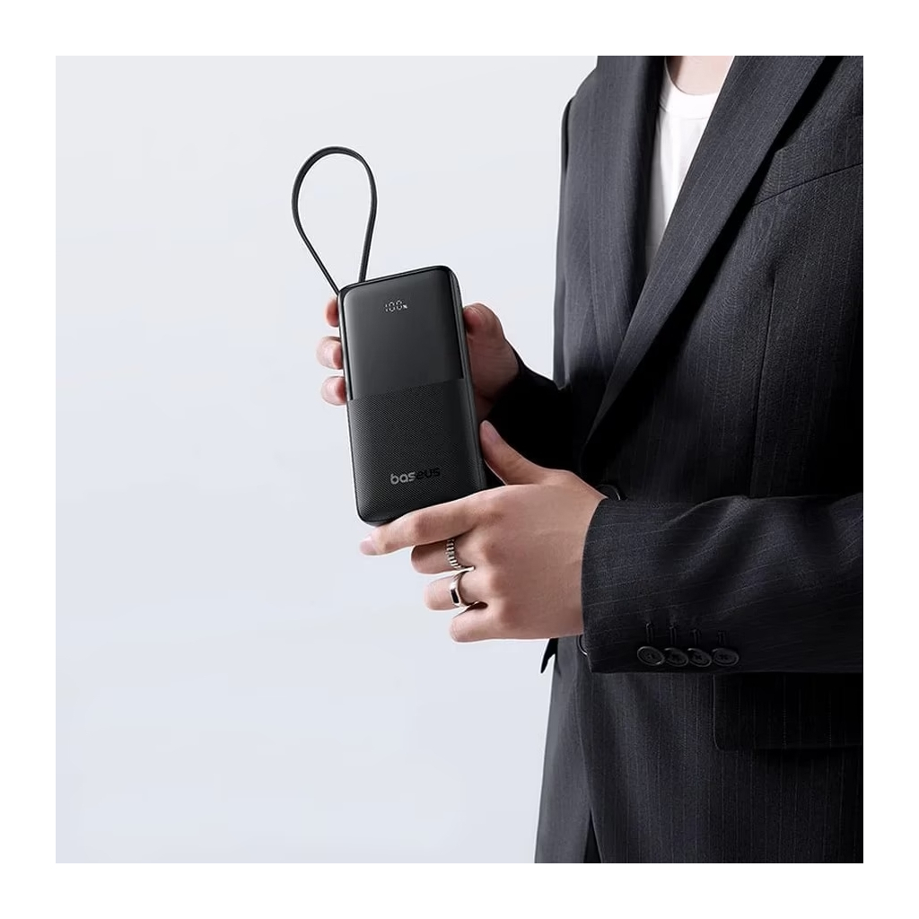 Батарея універсальна Baseus Bipow 2 Digital Display 10000mAh 20W with Built-in USB-C Cable Black (P10077101113-00) - фото 6 Батарея універсальна Baseus Bipow 2 Digital Display 10000mAh 20W with Built-in USB-C Cable Black (P10077101113-00) - фото 6