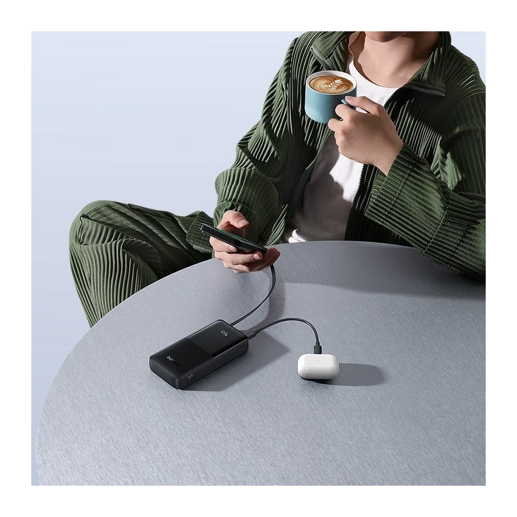 Батарея універсальна Baseus Bipow 2 Digital Display 10000mAh 20W with Built-in USB-C Cable Black (P10077101113-00) - фото 7 Батарея універсальна Baseus Bipow 2 Digital Display 10000mAh 20W with Built-in USB-C Cable Black (P10077101113-00) - фото 7