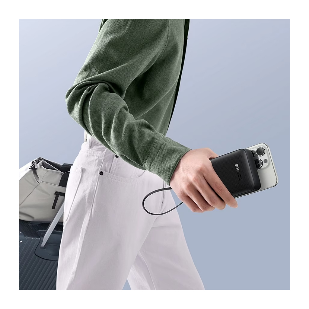 Батарея універсальна Baseus Bipow 2 Digital Display 10000mAh 20W with Built-in USB-C Cable Black (P10077101113-00) - фото 8 Батарея універсальна Baseus Bipow 2 Digital Display 10000mAh 20W with Built-in USB-C Cable Black (P10077101113-00) - фото 8