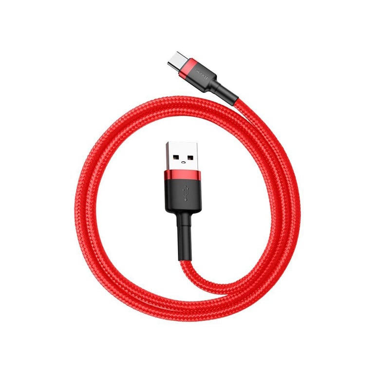 Дата кабель USB 2.0 AM to USB-C 0.5m 3A red Baseus (CATKLF-A09) - фото 1