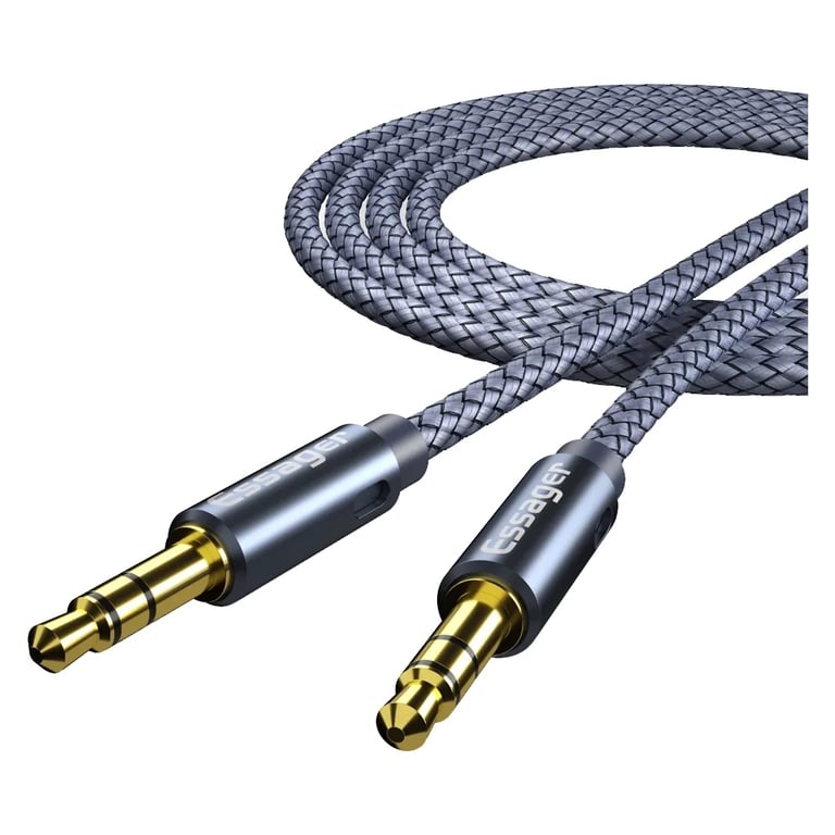 Кабель мультимедійний 3.5mm M to 3.5mm M 5.0m gray Essager (EYP35-DYD0G) - фото 1