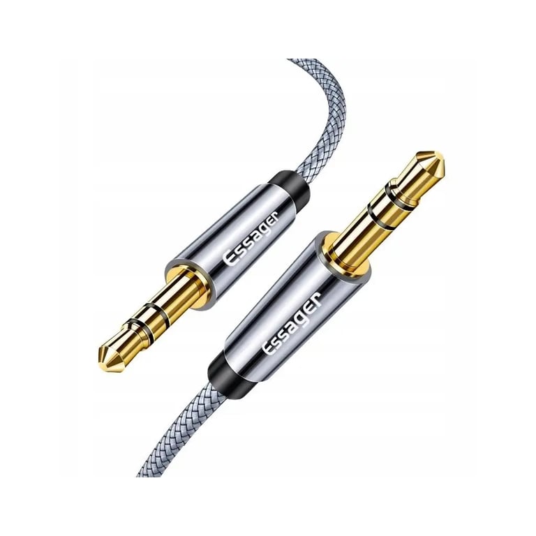Кабель мультимедійний 3.5mm M to 3.5mm M 5.0m gray Essager (EYP35-DYD0G) - фото 3