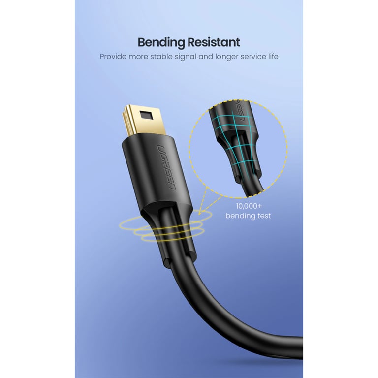 Дата кабель USB 2.0 AM to Mini 5P 0.5m black Ugreen (10354) - фото 4