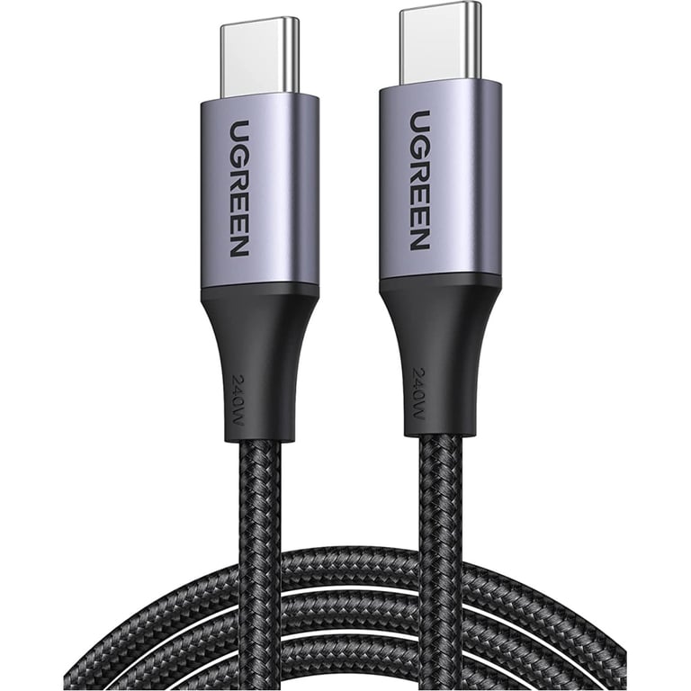 Дата кабель USB-C to USB-C 2.0m 240W space gray Ugreen (90440) - фото 1