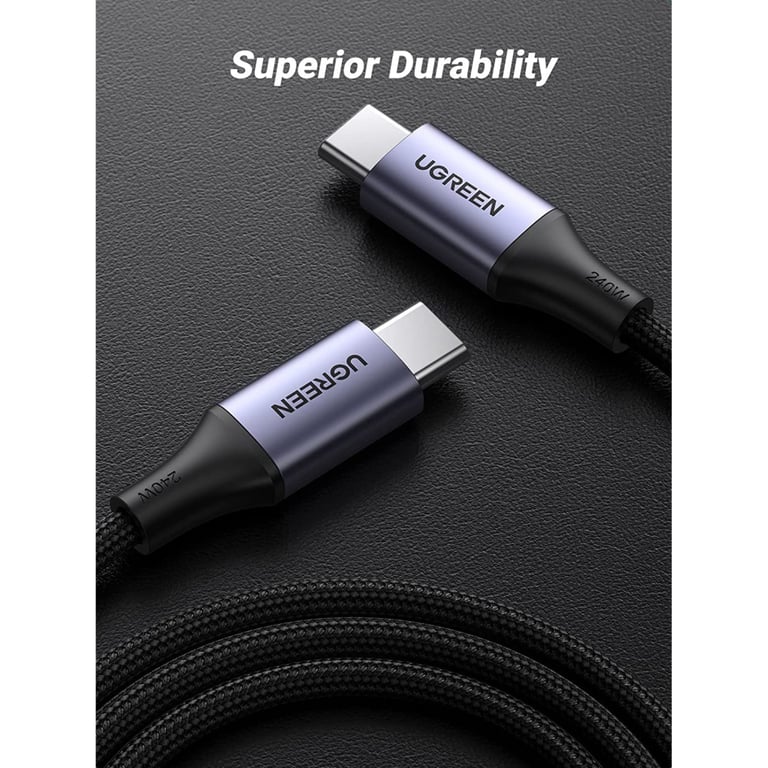 Дата кабель USB-C to USB-C 2.0m 240W space gray Ugreen (90440) - фото 5