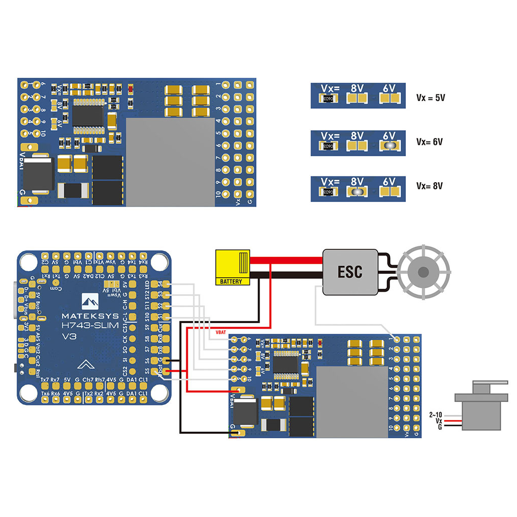 Плата розподілу живлення (PDB) MATEK SVPDB-12S (SVPDB12S) - фото 3 Плата розподілу живлення (PDB) MATEK SVPDB-12S (SVPDB12S) - фото 3