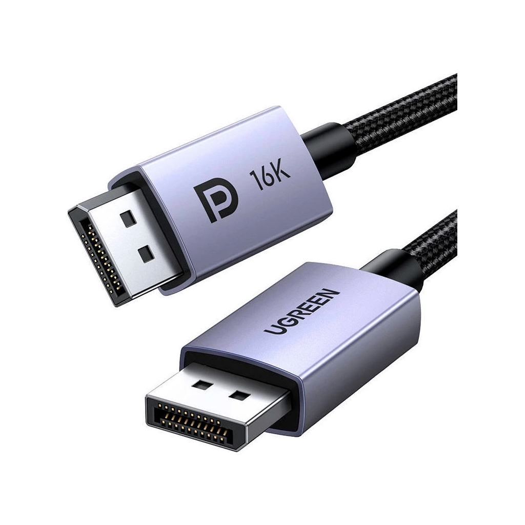 Кабель мультимедійний DisplayPort M to DisplayPort M 2.0m 16K DP118 black Ugreen (15384) - фото 1