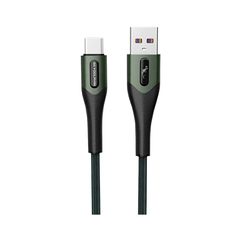 Дата кабель USB 2.0 AM to Micro 5P 1.0m 3A braided dark green SkyDolphin (USB-000584) - фото 1