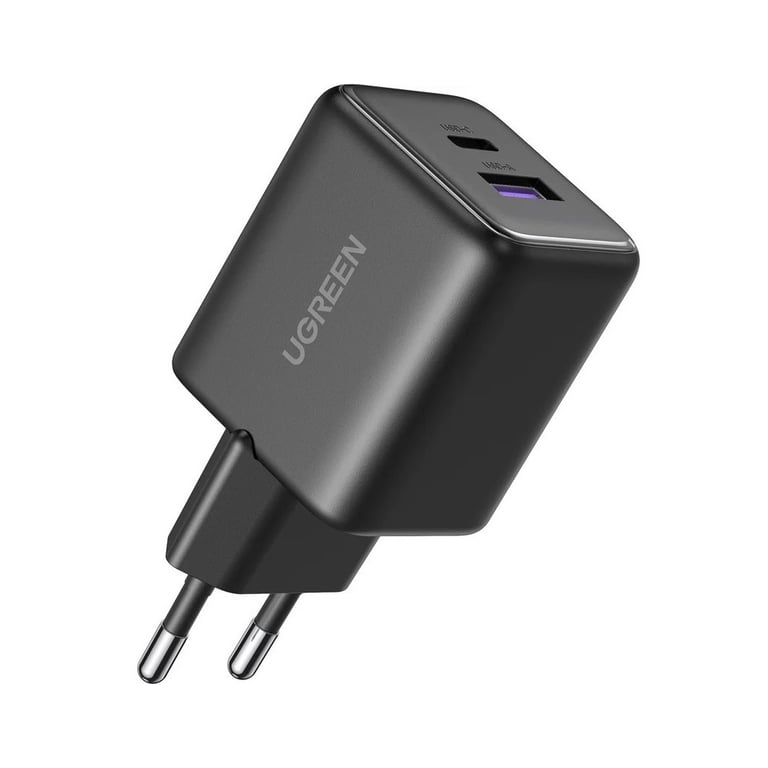 Зарядний пристрій Ugreen USB + USB-C GaN 30W X516 black (65014) - фото 1