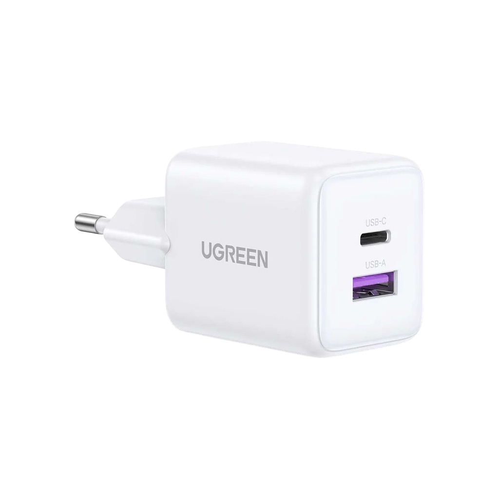 Зарядний пристрій Ugreen USB + USB-C GaN 30W X516 white (65015) - фото 1 Зарядний пристрій Ugreen USB + USB-C GaN 30W X516 white (65015) - фото 1