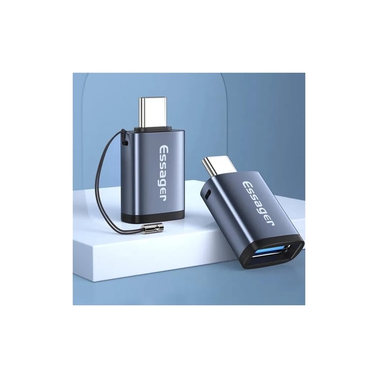 Перехідник OTG USB 3.0 AF to USB-C M gray Essager (EZJAC-SRA0G) - фото 3