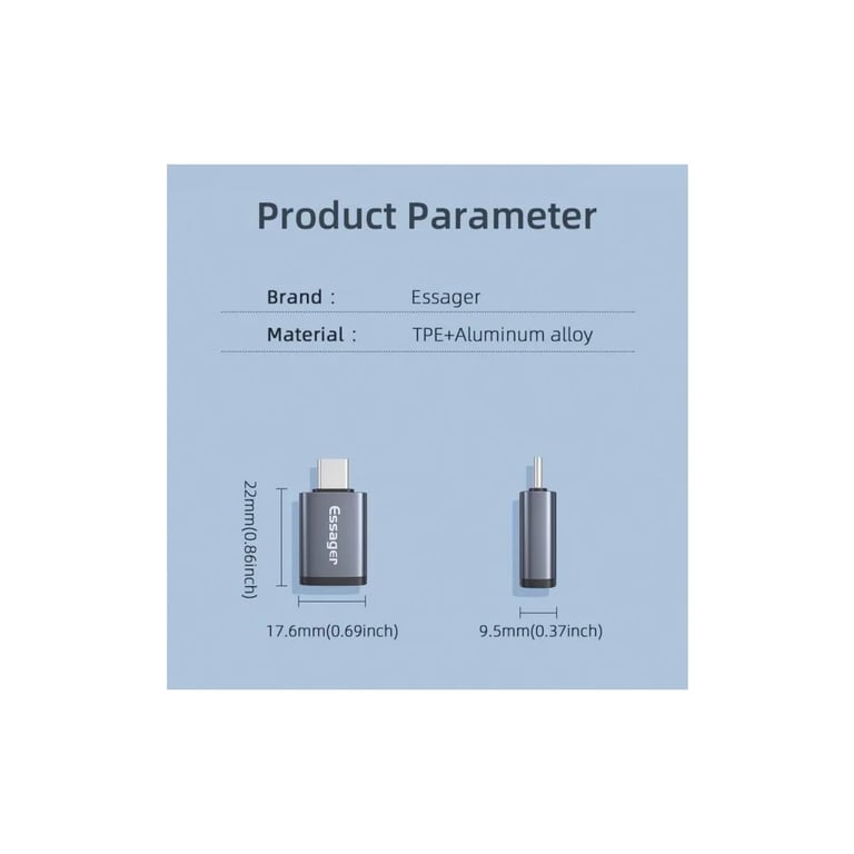 Перехідник OTG USB 3.0 AF to USB-C M gray Essager (EZJAC-SRA0G) - фото 8