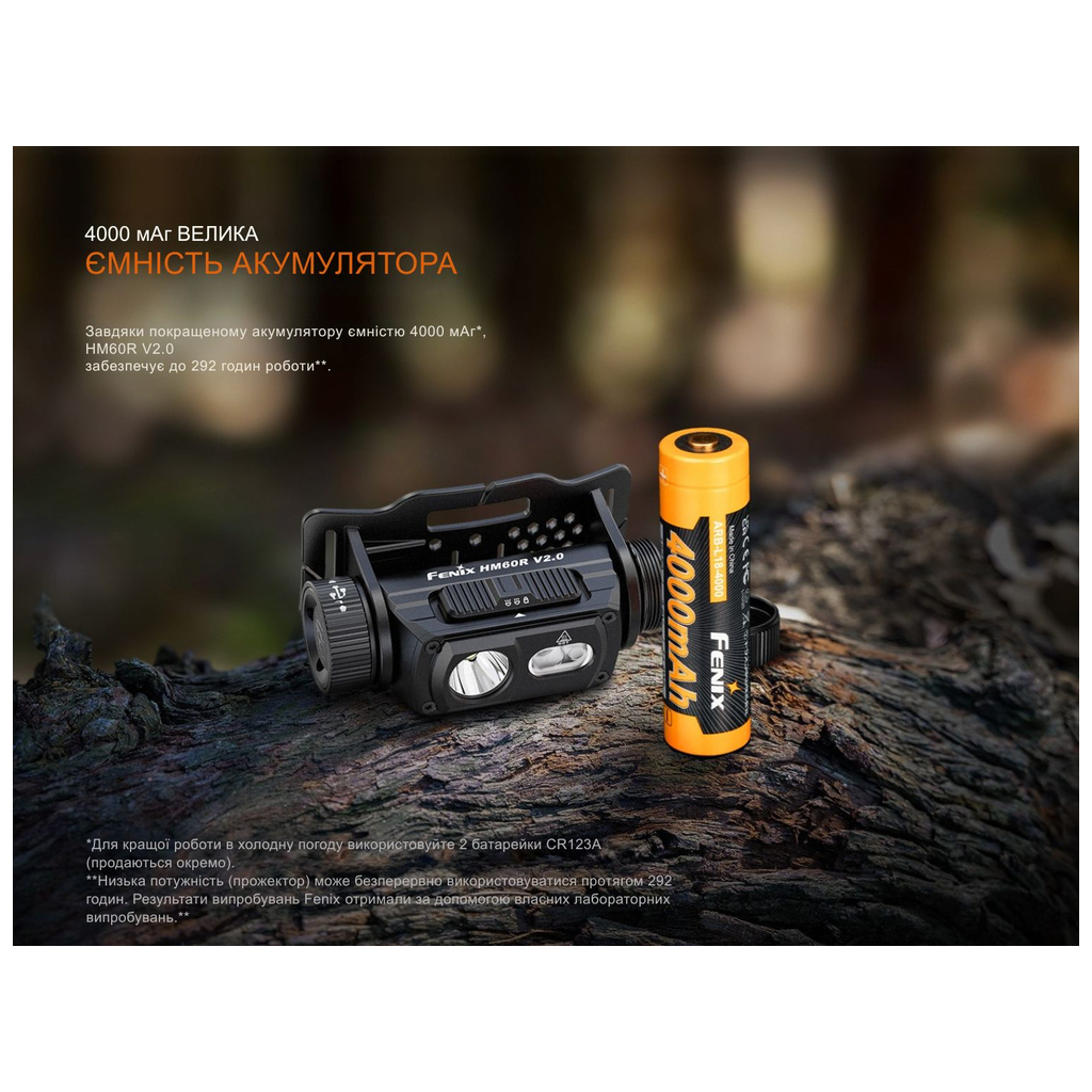 Ліхтар Fenix HM60R 2.0 (HM60RV20) - фото 11 Ліхтар Fenix HM60R 2.0 (HM60RV20) - фото 11