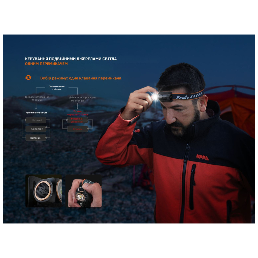 Ліхтар Fenix HM23 V2.0 з червоним світлом (HM23V20) - фото 9 Ліхтар Fenix HM23 V2.0 з червоним світлом (HM23V20) - фото 9