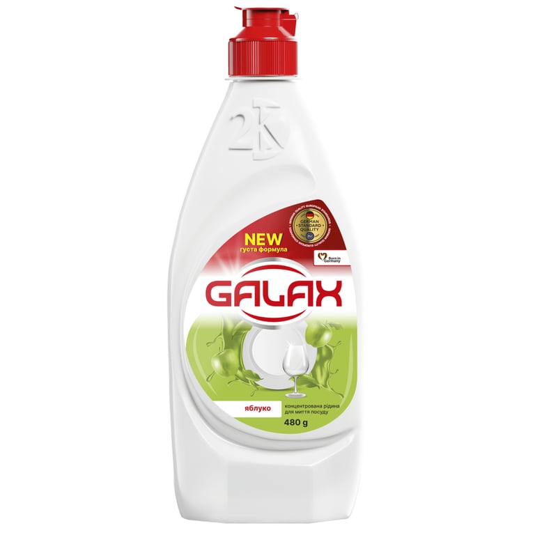 Засіб для ручного миття посуду Galax Яблуко 480 г (4823128000648)