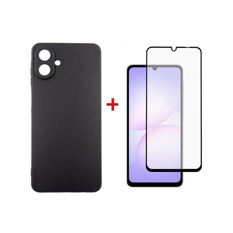 Чохол до мобільного телефона Dengos Carbon Kit for Samsung Galaxy A07 case + glass Black (DG-KM-162) - фото 1