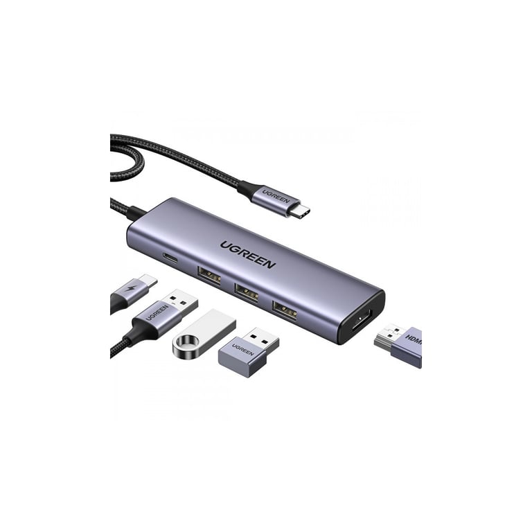 Порт-реплікатор Ugreen Dock CM511 5in1 USB3.1 Type-C --> HDMI 60Hz/3xUSB-А 3.0/Type-C/PD 100W (15597) - фото 1