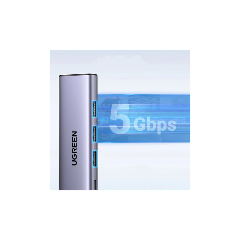 Порт-реплікатор Ugreen Dock CM511 5in1 USB3.1 Type-C --> HDMI 60Hz/3xUSB-А 3.0/Type-C/PD 100W (15597) - фото 3