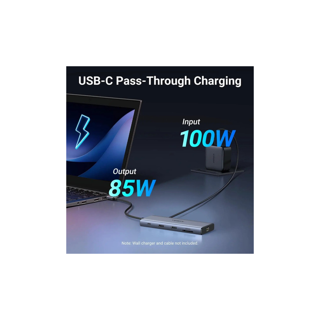 Порт-реплікатор UGREEN Dock CM639 USB3.2 Type-C --> HDMIx2, 60Hz/2xUSB-A/2xUSB-C 3.2/ RJ45/SD/TF/PD 100W (45380) - фото 5 Порт-реплікатор UGREEN Dock CM639 USB3.2 Type-C --> HDMIx2, 60Hz/2xUSB-A/2xUSB-C 3.2/ RJ45/SD/TF/PD 100W (45380) - фото 5