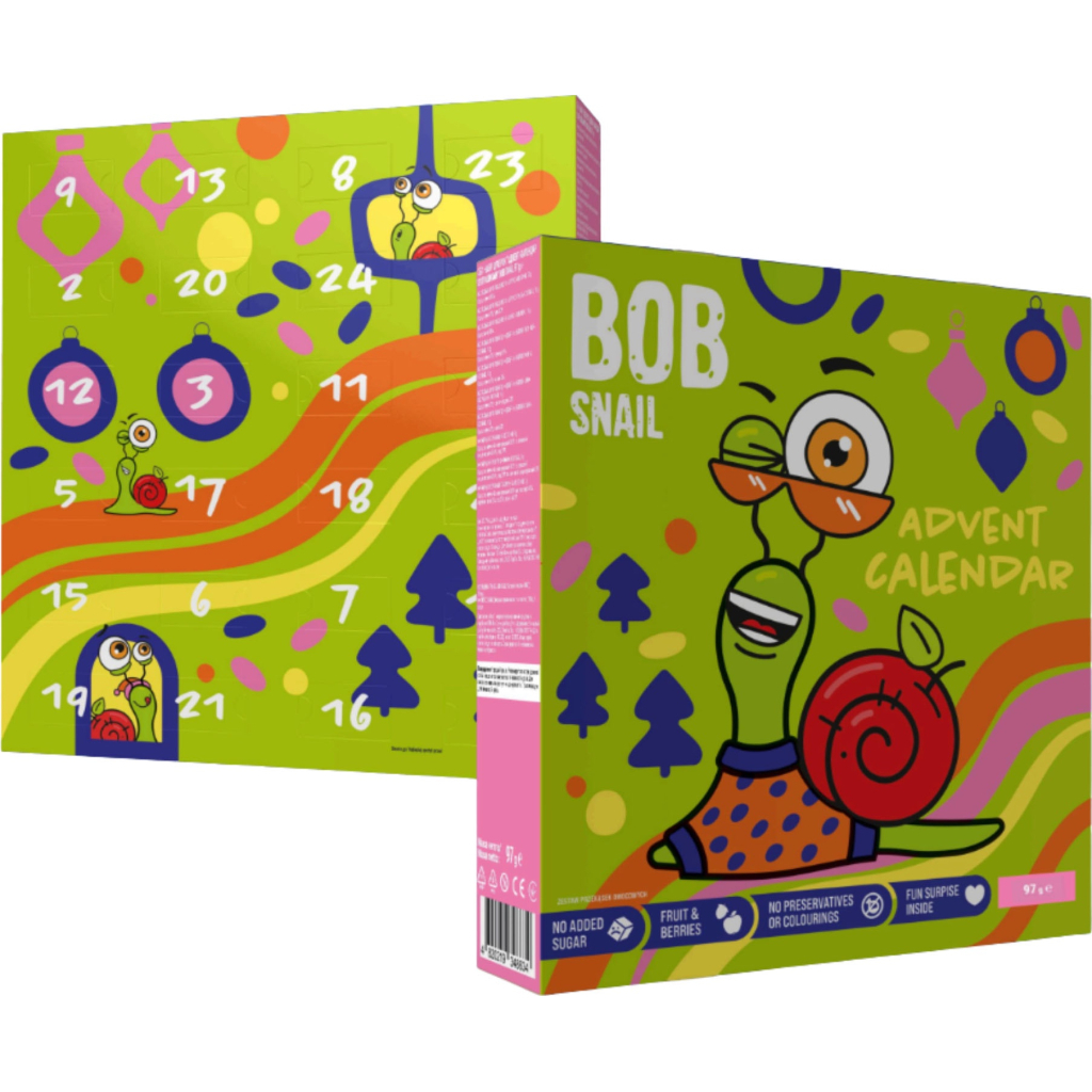Цукерка Bob Snail Адвент-календар Диско з іграшками та стікерами 97 г (4820219347040) - фото 1