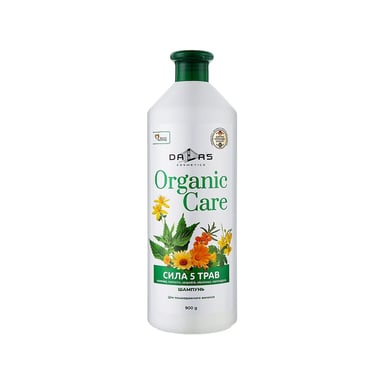 Шампунь Dalas Cosmetics Organic Care Сила 5 трав Для пошкодженого волосся 900 г (4823128000044) - фото 1