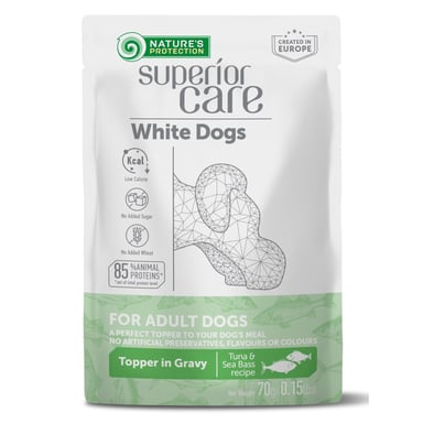 Вологий корм для собак Nature's Protection Superior Care White Dogs Adult Tuna & Sea Bass 70 г (UNINPSC70012) - фото 1