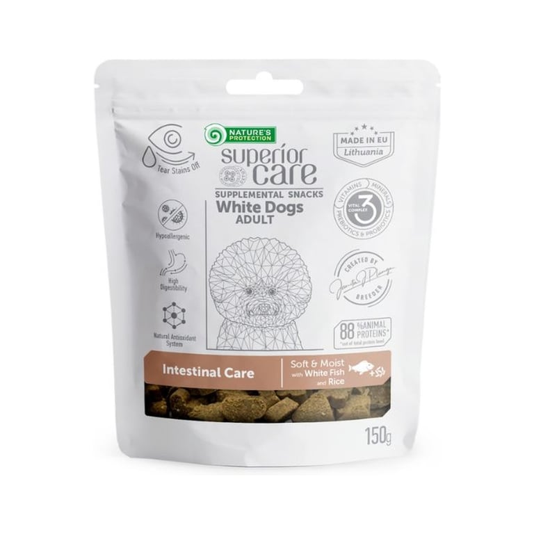 Ласощі для собак Nature's Protection Superior Care White Dogs Intestinal Care 150 г (KIKNPSC47656) - фото 1