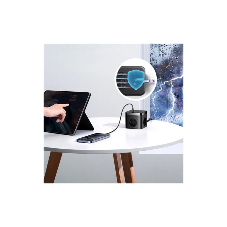 Мережевий фільтр живлення Baseus PowerCombo Cube Power Strip (E00066400117-00) - фото 9