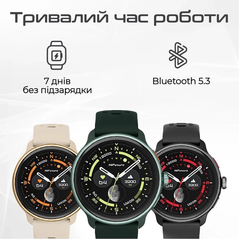 Смарт-годинник HiFuture vela darkgreen (vela.darkgreen) - фото 5