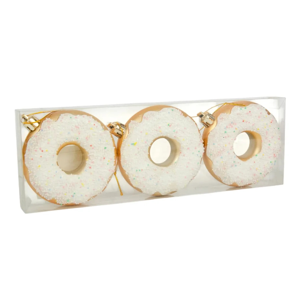 Ялинкова іграшка Chomik пластикові Пончики 3 шт, 8см, білі (5901292677169_2) Ялинкова іграшка Chomik пластикові Пончики 3 шт, 8см, білі (5901292677169_2)