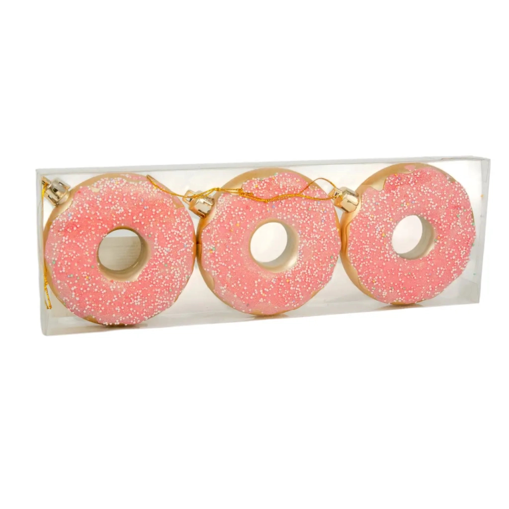 Ялинкова іграшка Chomik пластикові Пончики 3 шт, 8см, рожеві (5901292677169_3) Ялинкова іграшка Chomik пластикові Пончики 3 шт, 8см, рожеві (5901292677169_3)